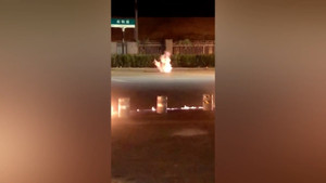 Rò rỉ khí gas ở Trung Quốc, ngọn lửa bùng lên giữa đường