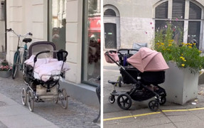 Kinh ngạc với những nơi bố mẹ để con nhỏ ngủ một mình trong nôi giữa các khu phố