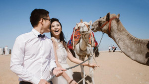 Hoa hậu Ngọc Hân khoe ảnh cưới chụp cách đây 5 năm tại Ai Cập cùng ông xã