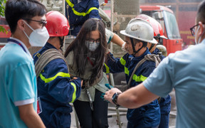 Cháy giả định tại trường đại học, 20 người mắc kẹt được giải cứu tại TP.HCM