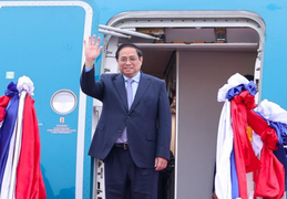 Thủ tướng Phạm Minh Chính tới sân bay Wattay, bắt đầu thăm chính thức CHDCND Lào