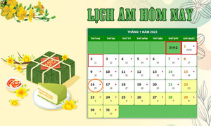 Lịch âm 16/1 - Tra cứu lịch âm hôm nay thứ 2 ngày 16/1/2023