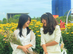 Bình Định: Mai đào khoe sắc thắm, thiếu nữ tỏa xuân thì