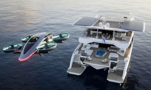 Du thuyền tích hợp máy bay và tàu ngầm