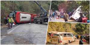 Liên tiếp lật xe khách khiến nhiều người thương vong