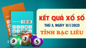 Kết quả xổ số Bạc Liêu hôm nay 31/1/2023 - XSBL 31/1