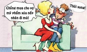 Chồng bị lão hóa vì mỹ phẩm của vợ 