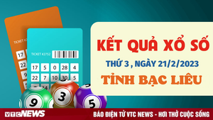 Xổ số Bạc Liêu 21/2/2023 - kết quả XSBL hôm nay 21/2