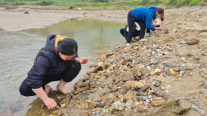 Nghe lời đồn, người dân tụ tập tìm đá quý ven sông Chảy