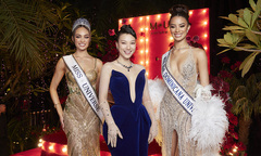 MC Hoàng Oanh đọ sắc cùng đương kim Miss Universe