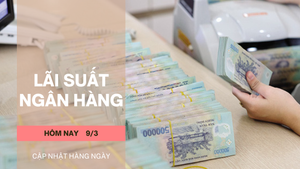 Lãi suất ngân hàng hôm nay 9/3: Mức cao nhất giảm còn 9,3%