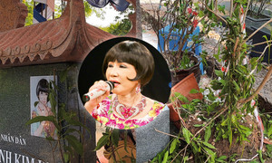 Mộ của NSƯT Thanh Kim Huệ bị giẫm đạp sau lễ tang NSƯT Vũ Linh