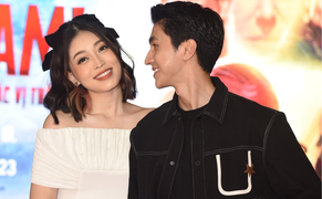 Bình An tình tứ cùng vợ á hậu khi đi xem phim