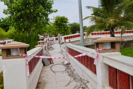 Vẫn chưa khắc phục xong lún, nứt tại Đền thờ Vua Hùng ở Cần Thơ