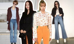 Cách phối đồ với quần ống loe đẹp như sao Hàn