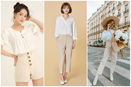 Nắm gọn cách phối đồ màu kem, không lo bị mờ nhạt