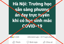 Hà Nội bác thông tin 'học trực tuyến khi có học sinh mắc COVID-19'