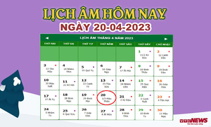 Lịch âm 20/4 – Âm lịch hôm nay 20/4 chính xác nhất - lịch vạn niên 20/4/2023