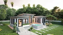 Những mẫu nhà mái lệch 1 tầng độc đáo