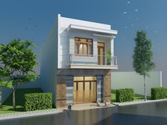 Những mẫu nhà 1 trệt 1 lầu có sân thượng đẹp nhất 2023