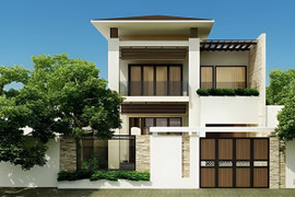 Mẫu nhà 1 trệt 1 lầu có gác lửng thiết kế theo xu hướng hiện đại