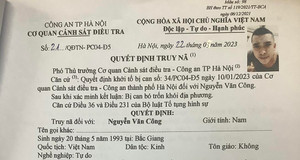 Hà Nội: Truy nã nam thanh niên 9X vận chuyển trái phép hơn 7kg ma tuý