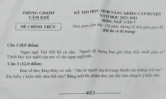 Đề Văn lớp 7 'khó như thi học sinh giỏi quốc gia', Phòng GD&ĐT lên tiếng