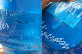 Kinh hãi đỉa ngoe nguẩy trong bình nước ở trường mầm non ở Quảng Bình