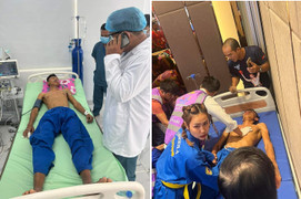 Võ sĩ Campuchia ngất xỉu, đi cấp cứu sau khi thua VĐV Việt Nam