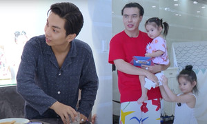 Phan Hiển bỡ ngỡ khi nấu bữa sáng, Lê Dương Bảo Lâm tự tin chăm con khi vắng vợ