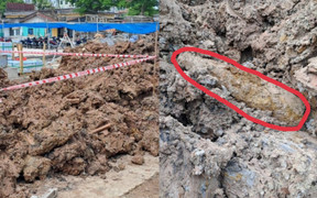 Phát hiện bom khi đào móng làm tường rào bệnh viện ở TP.HCM