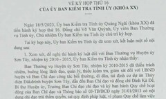 Quảng Ngãi: Ban thường vụ Huyện ủy Sơn Tây bị đề nghị kỷ luật
