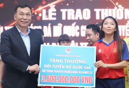 Đội tuyển nữ Việt Nam nhận 5,8 tỷ đồng tiền thưởng sau SEA Games 32