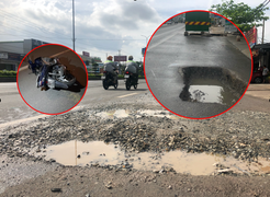 Bà Rịa - Vũng Tàu: Loạt ổ gà ‘bẫy' người đi đường trên quốc lộ 51