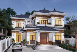 Ngắm nhìn một số mẫu biệt thự 2 tầng có gara đẹp nhất năm 2023