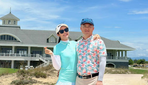 Hoa hậu Ngọc Hân hiếm hoi cho chồng kém tuổi 'lên sóng'