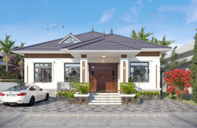 Một số mẫu biệt thự vườn 1 tầng mái thái giá rẻ