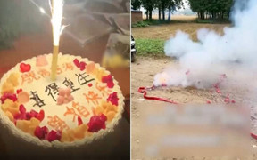 Con gái ly hôn, bố mẹ mua bánh gato, nổ pháo chúc mừng 