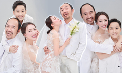 Vợ chồng Thu Trang - Tiến Luật chụp ảnh cưới cùng quý tử điển trai