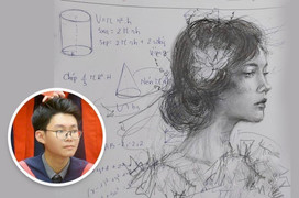 Vẽ bạn cùng phòng thi lên giấy nháp, nam sinh gây sốt cộng đồng mạng 