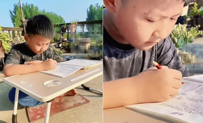 Tàn nhẫn bắt con làm bài dưới trời nắng gắt, bà mẹ hứng 'gạch đá' của dân mạng 