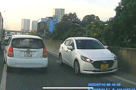 Nữ tài xế đi ngược chiều trên đường Vành đai 3 trên cao khai gì?