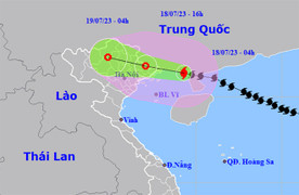 Bão số 1 giảm cấp, cách Móng Cái khoảng 140km