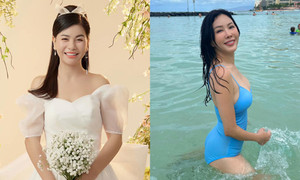 Sao Việt 23/7: Cát Phượng mặc váy cưới, hoa hậu Thu Hoài gợi cảm sau ly hôn