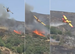 Máy bay Hy Lạp lao đầu xuống đất khi đang chữa cháy rừng