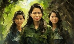 Chân dung 10 nữ thanh niên xung phong tại ngã ba Đồng Lộc dưới góc nhìn AI