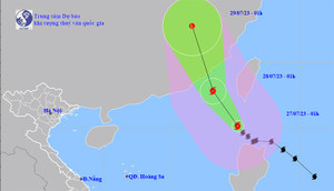 Bão Doksuri giảm cấp, tâm bão trên vùng biển phía Tây Bắc đảo Luzon