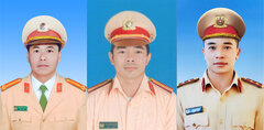 Thăng cấp bậc hàm cho 3 cán bộ CSGT hy sinh trong vụ sạt lở đất tại đèo Bảo Lộc