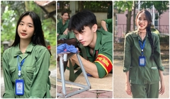 Ngắm dàn trai xinh gái đẹp Học viện Chính sách và Phát triển trong màu áo quân sự