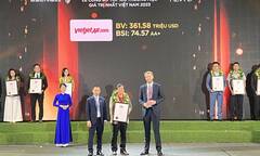 Vietjet là một trong 100 thương hiệu giá trị nhất Việt Nam